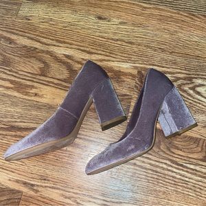 Leith Velvet Lavender Block Heel